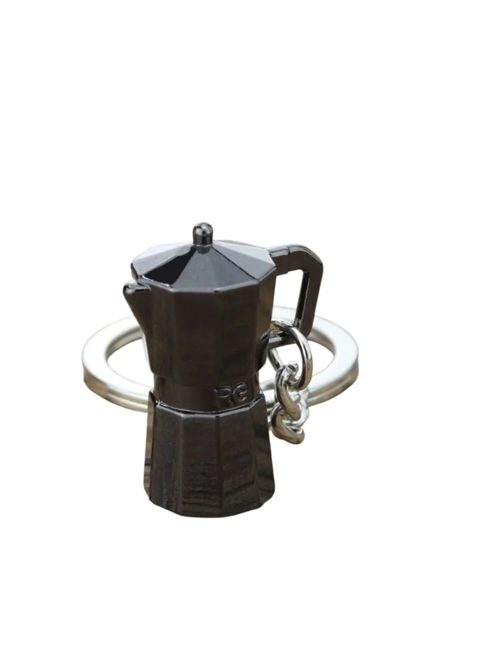 Black Moka Pot Keychain